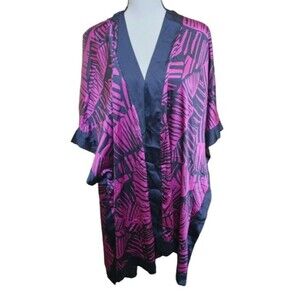 Chico's Travelers Scarf Front Kimono Jacket in Wild Mulberry Size L/XL Silky
